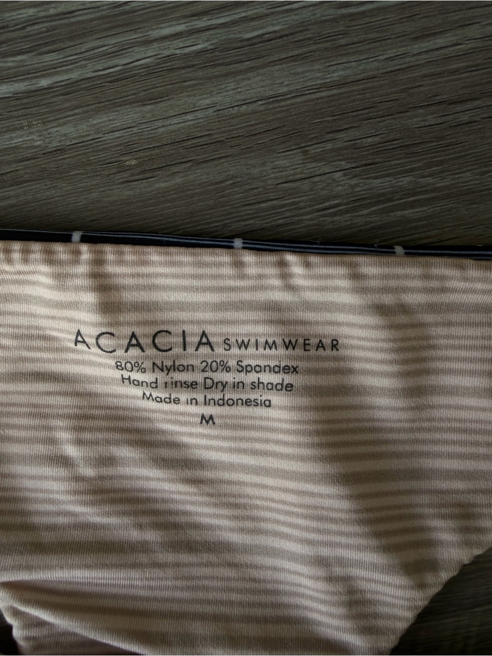 acacia swimwear Beige Striped Bikini Bottoms